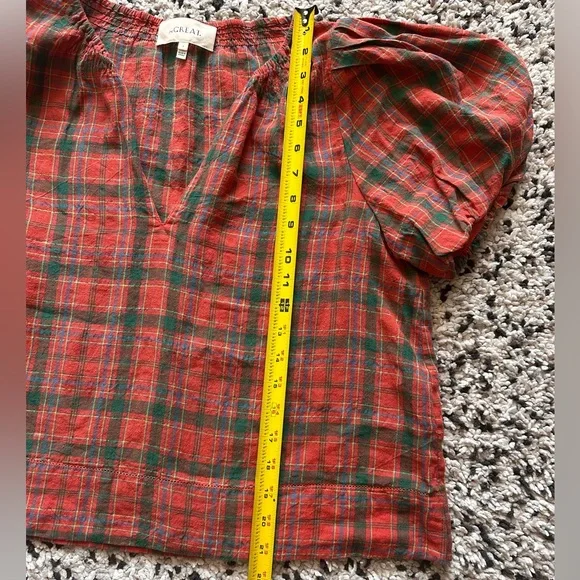 The Great. The Bell Top in Holly Plaid Size 1 - Picture 3 of 5